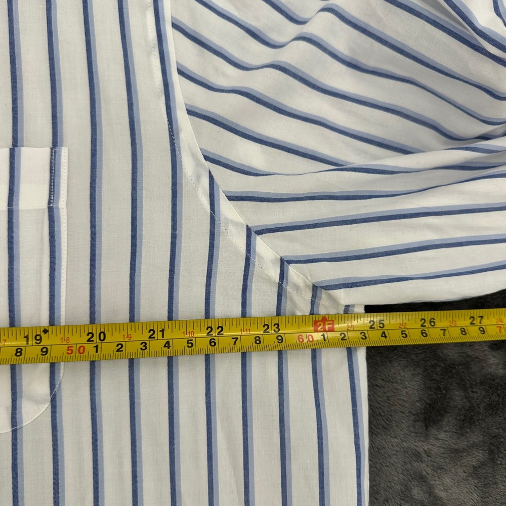 Brooks Brothers 1818 Mens Large Blue White Striped Cotton Button Down Shirt L - Picture 5 of 7